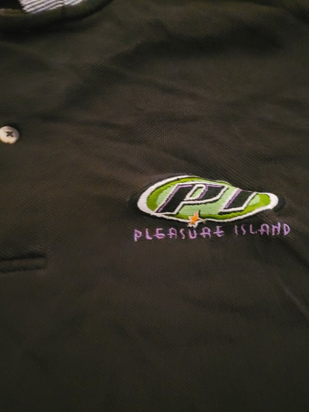 Walt Disney World Black Pleasure Island Polo Shirt Vintage Disney Parks